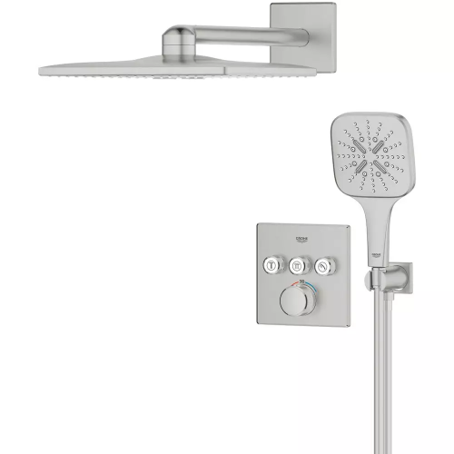 Душова система прихованого монтажу Grohe SmartActive 310 Cube, Grohtherm SmartControl 34864DC0 Сталь