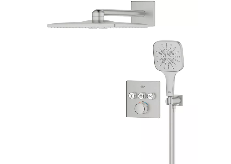 Душова система прихованого монтажу Grohe SmartActive 310 Cube, Grohtherm SmartControl 34864DC0 Сталь