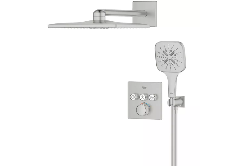 Душова система прихованого монтажу Grohe SmartActive 310 Cube, Grohtherm SmartControl 34864DC0 Сталь