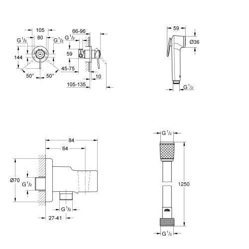 Гигиенический набор Grohe New Tempesta 250 UA11104801