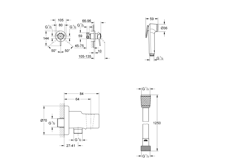 Гигиенический набор Grohe New Tempesta 250 UA11104801