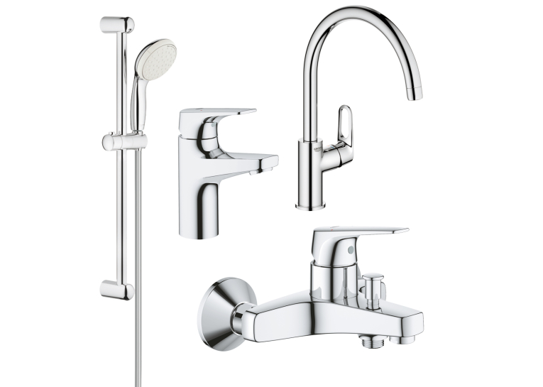 Комплект змішувачів для ванної кімнати і кухні Grohe BauFlow UA121640K0
