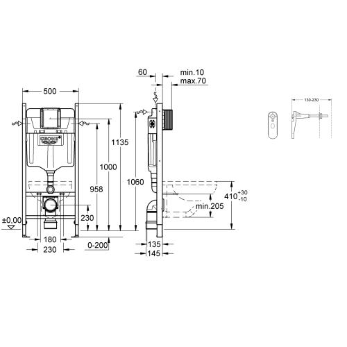 Инсталляционная система Grohe Rapid SL UA388400WG
