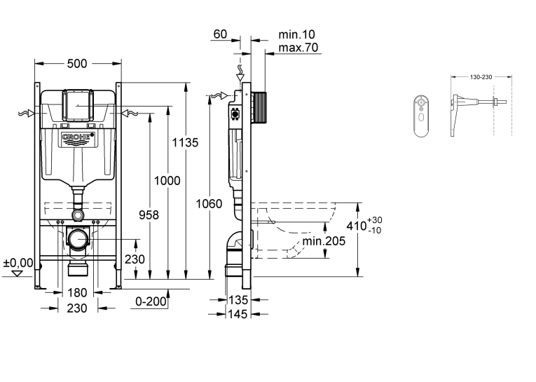 Система інсталяції для унітазу 2 в 1 Grohe Rapid SL UA388400WG