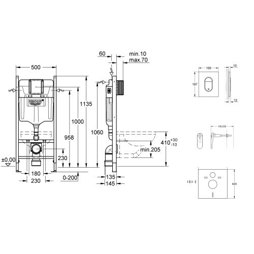 Инсталляция Grohe Rapid SL с кнопкой смыва белый UA3884400A