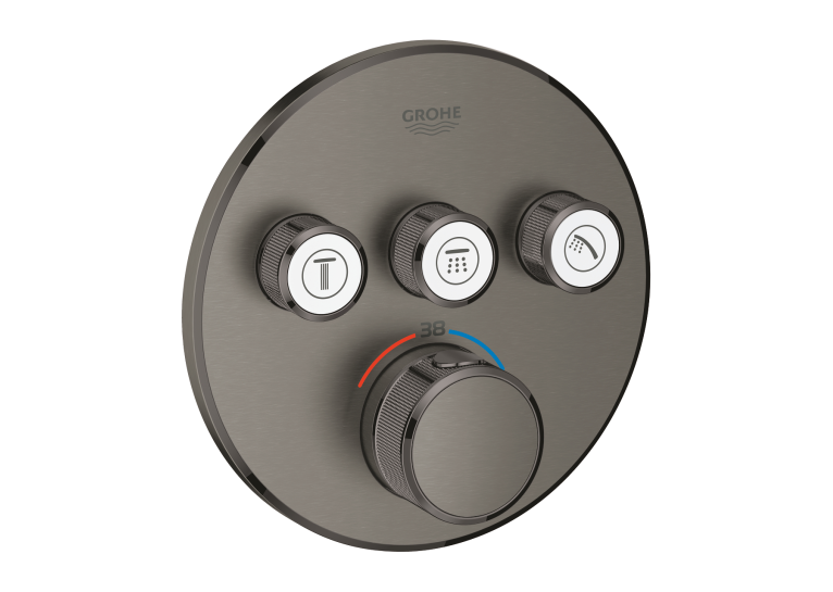 Душова система прихованого монтажу з виливом Grohe Grohtherm SmartControl KIT34863AL0UA Графит матовий