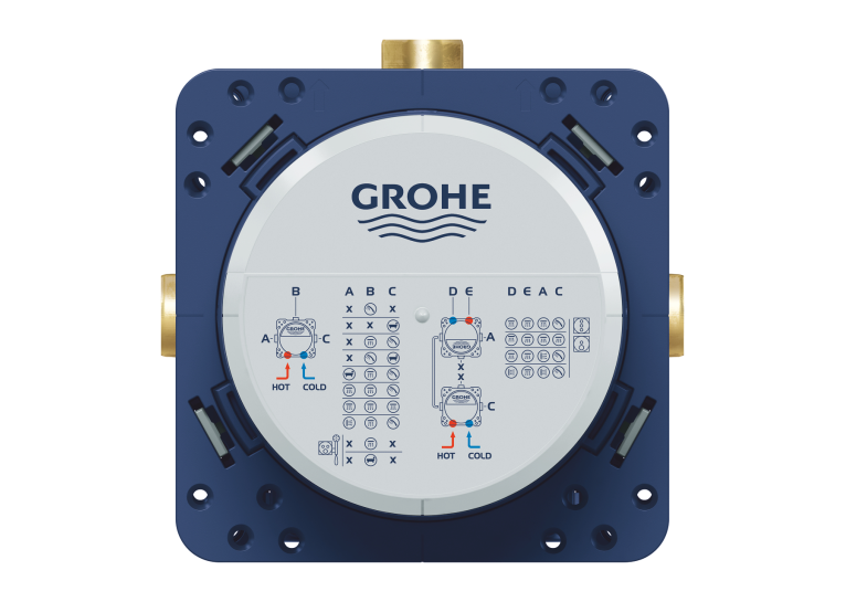 Душова система прихованого монтажу з виливом Grohe Grohtherm SmartControl KIT34863AL0UA Графит матовий