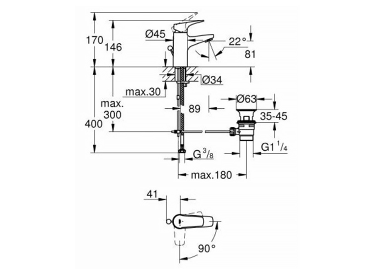 Смеситель для раковины Grohe Start Flow 23769000 M-Size