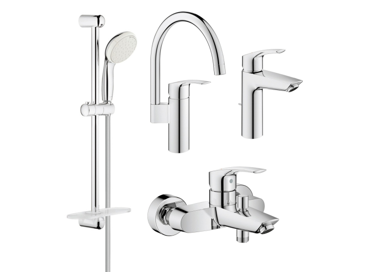Комплект смесителей для ванны + смеситель для кухни Grohe Eurosmart New UA123248UH