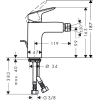 Змішувач для біде Hansgrohe Logis 71200000