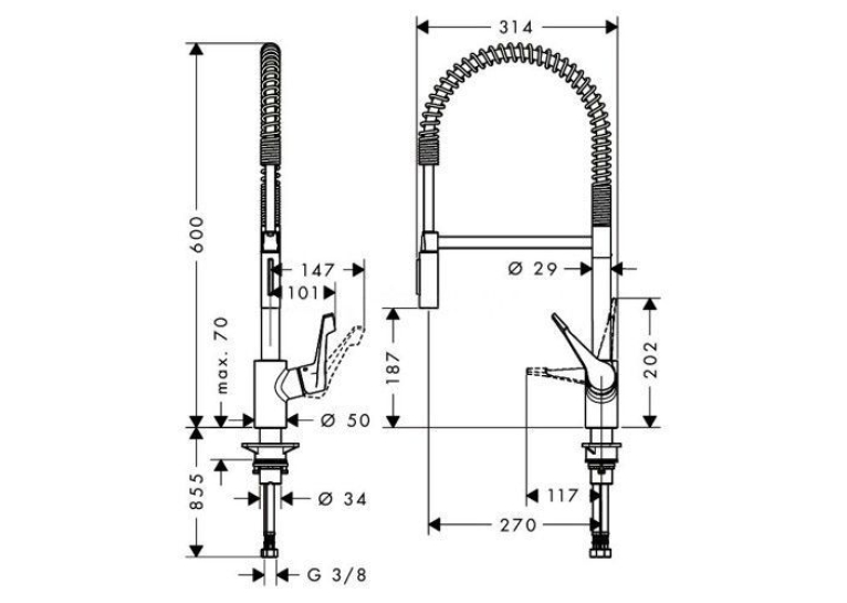 Змішувач для кухні Hansgrohe Cento XXL 14806000