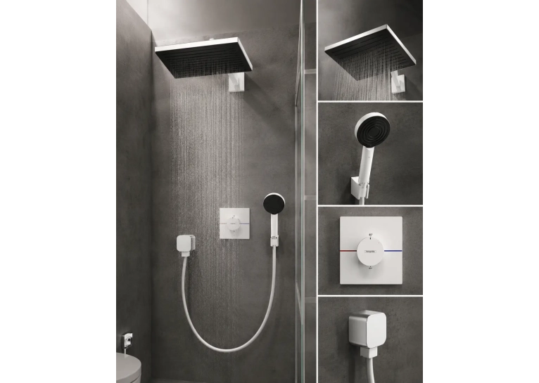 Душевой комплект білий матовий  Hansgrohe  DuoTurn Q   Pulsify Е 260 1jet   8в1 White   24330700