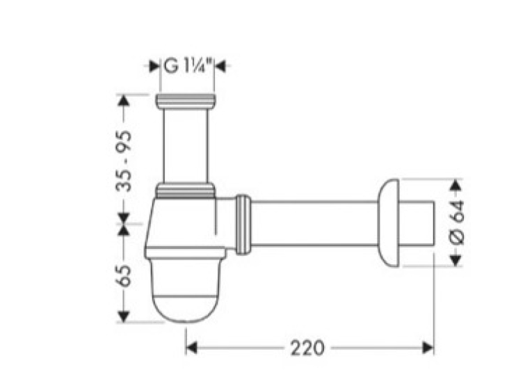 СИФОН-СТАКАН ДЛЯ БІДЕ HANSGROHE 55213000