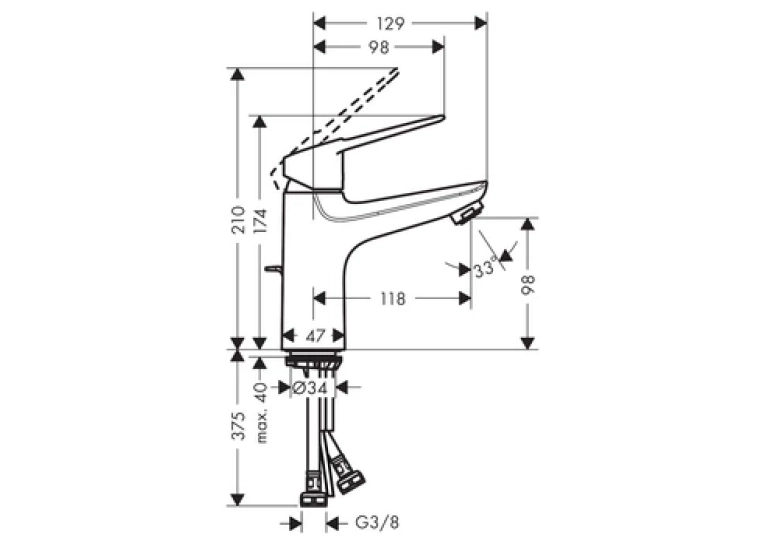 Змішувач для раковини Hansgrohe Novus Loop 100 хром 71081000