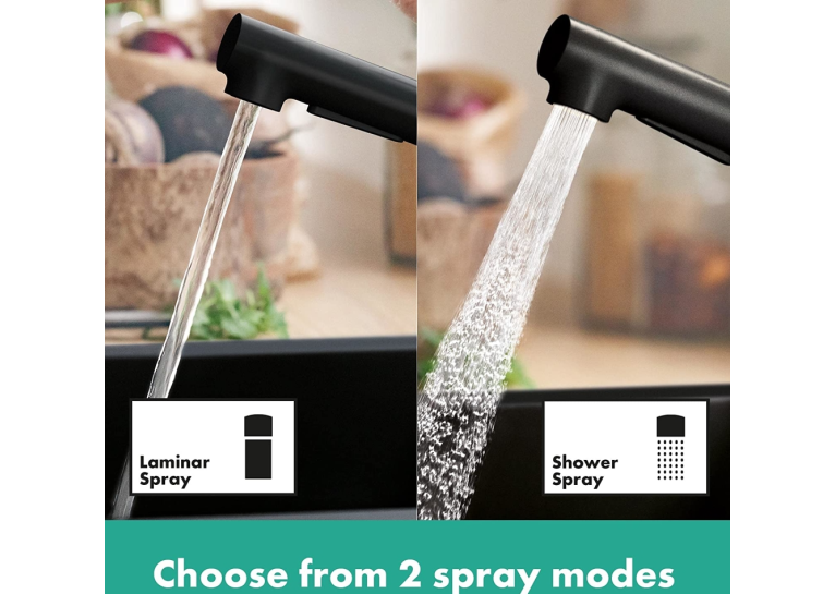 Смеситель кухонний Hansgrohe Zesis M33 150 1jet Matt Black 74802670 (Повреждённая упаковка)