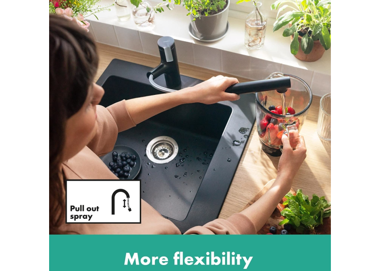 Смеситель кухонний Hansgrohe Zesis M33 150 1jet Matt Black 74802670 (Повреждённая упаковка)