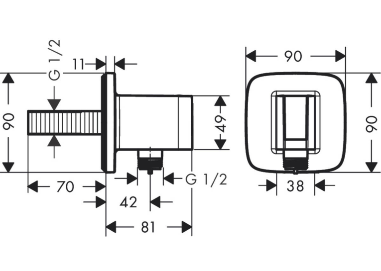 Шлангове приєднання Hansgrohe Fixfit Q 26887140