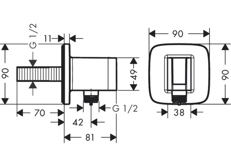 Шлангове приєднання Hansgrohe Fixfit Q 26887140