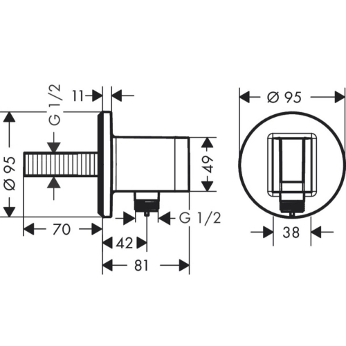 Шлангове приєднання Hansgrohe Fixfit S 26888140 (Пошкоджене пакування)