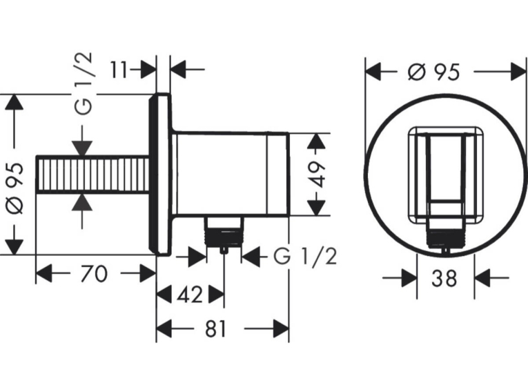 Шлангове приєднання Hansgrohe Fixfit S 26888140 (Пошкоджене пакування)