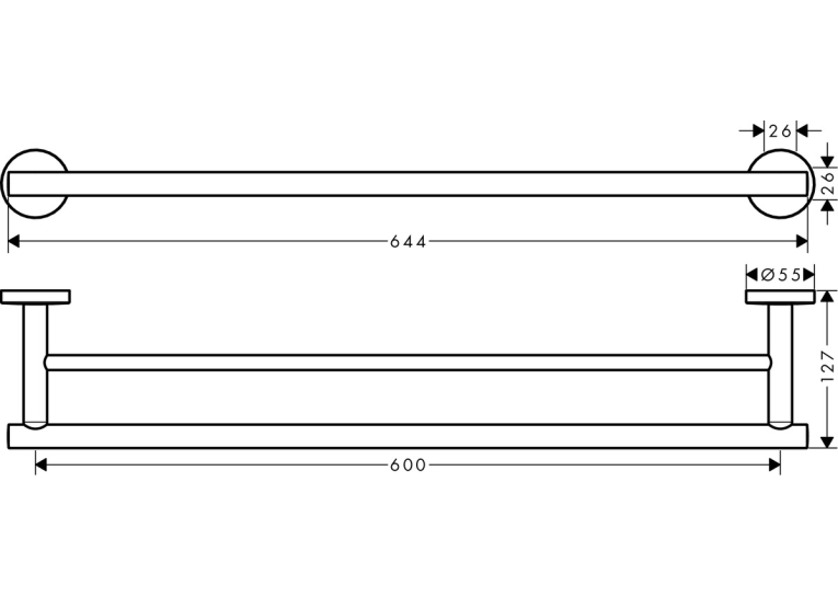 Рушникотримувач 60 см Hansgrohe Logis 41712000
