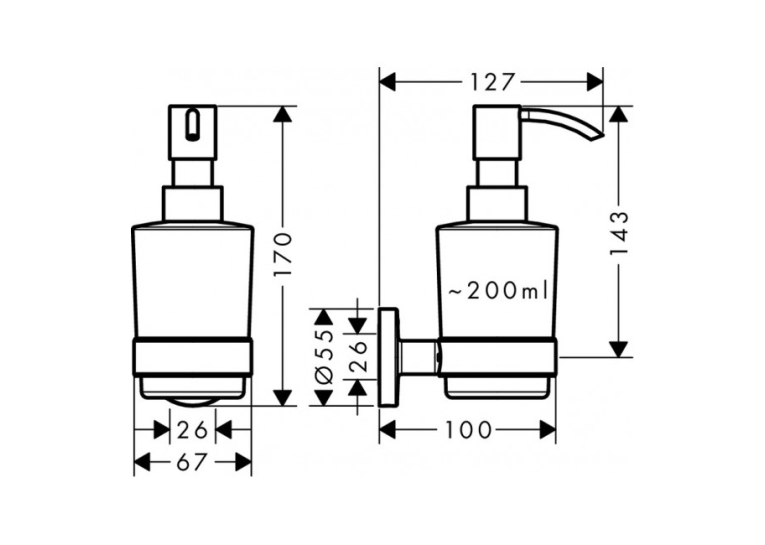 Дозатор рідкого мила Hansgrohe Logis 41714000