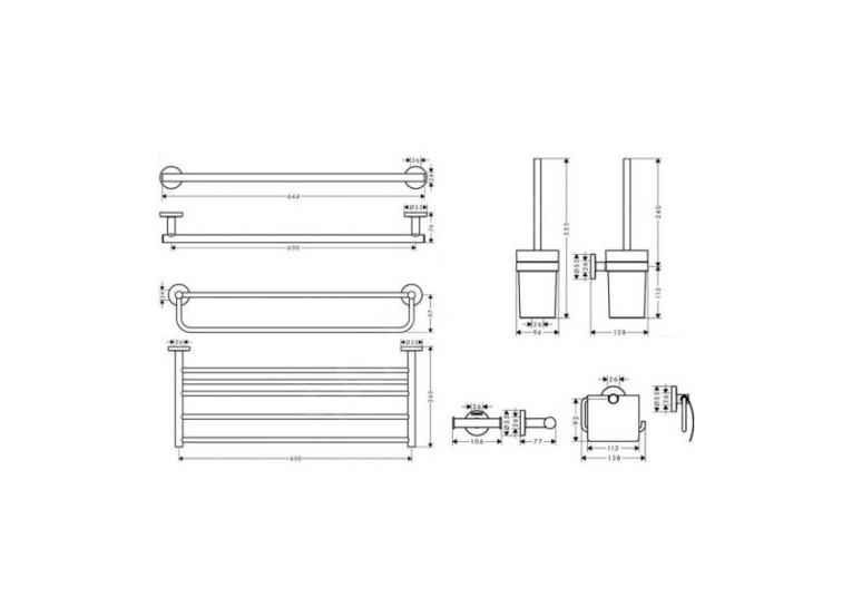 Набір аксесуарів для ванної кімнати 5в1 Hansgrohe Logis Universal 41728000