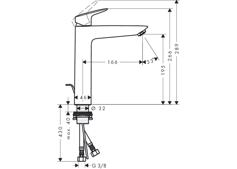  Змішувач для раковини Hansgrohe Logis (71090000)
