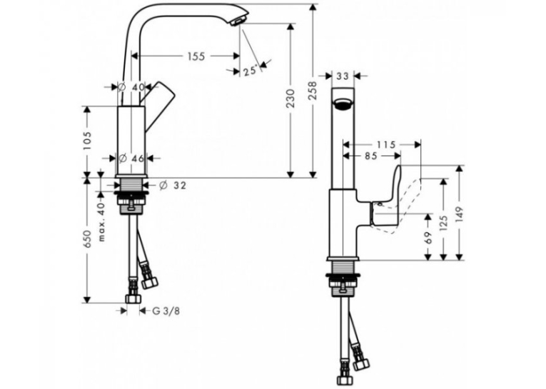 Змішувач для раковини Hansgrohe Metris, 31081000