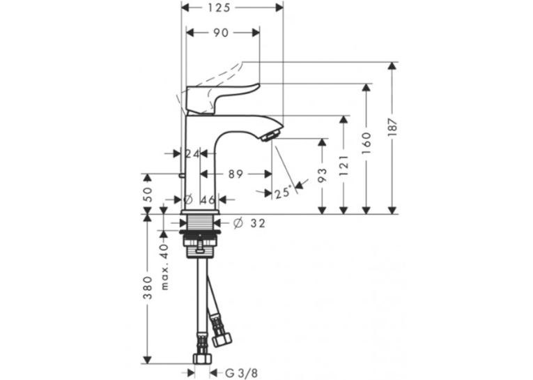 Змішувач для раковини Hansgrohe Metris, 31088000