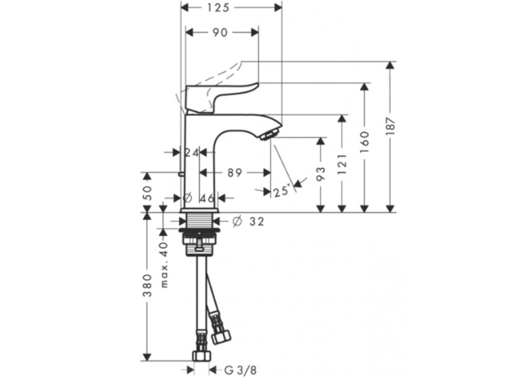 Смеситель для раковины Hansgrohe Metris, 31088000