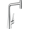 Смеситель для кухни Hansgrohe Metris Select 320 2jet с выдвижным изливом Sbox 73816000