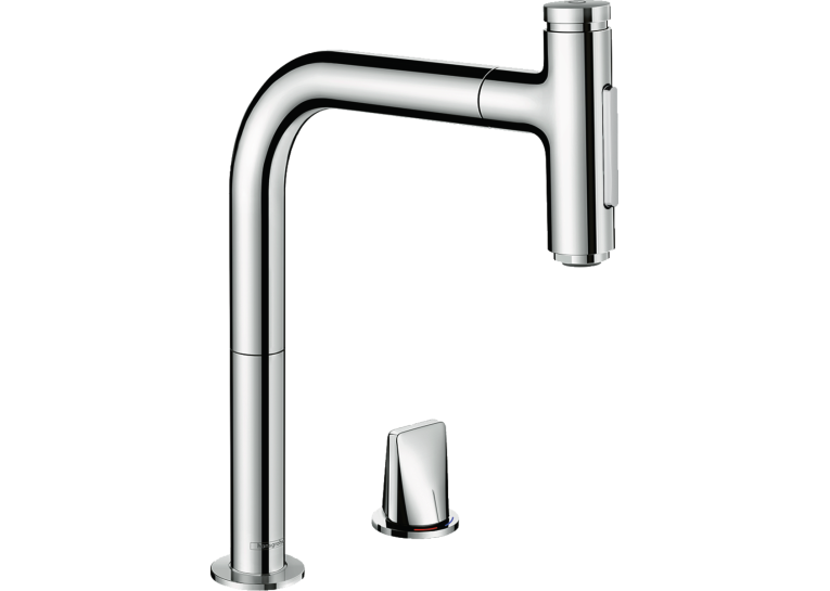 Змішувач для кухні Hansgrohe Metris Select 200 з висувним зливом Sbox 73818000