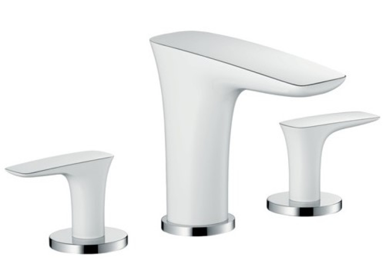 Змішувач для раковини на 3 отвори Hansgrohe PuraVida хром-білий 15073400