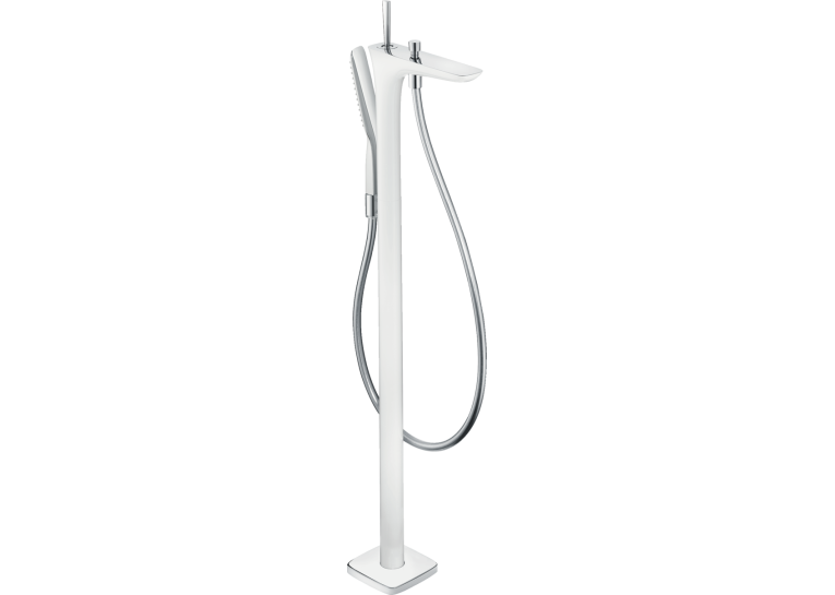 Смеситель для ванны напольный Hansgrohe PuraVida хром/белый 15473400