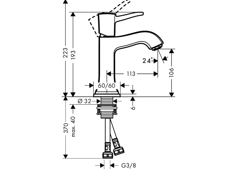 Змішувач для раковини Hansgrohe Metropol Classic 31301090 хром/золото (Пошкоджене пакування)