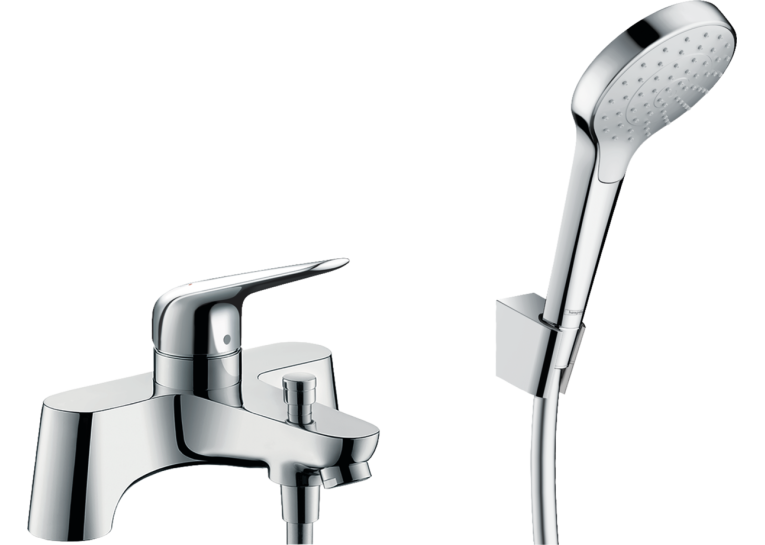 Змішувач на борт ванни Hansgrohe Novus + комплект душової лійки Croma Select 71044000