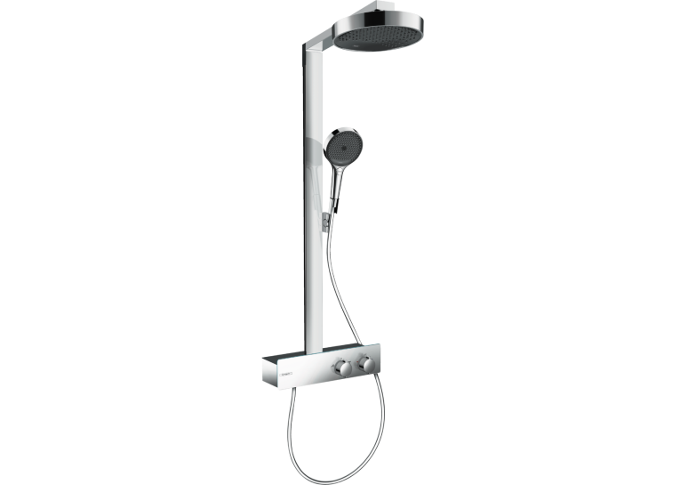 Душова система Hansgrohe Rainfinity Showerpipe 250 1jet EcoSmart з термостатом ShowerTablet 350, Chrome 28742000
