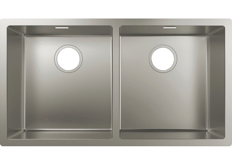 Кухонна мийка під стільницю Hansgrohe S719-U755 дві чаші 370/370 Stainless Steel 43430800