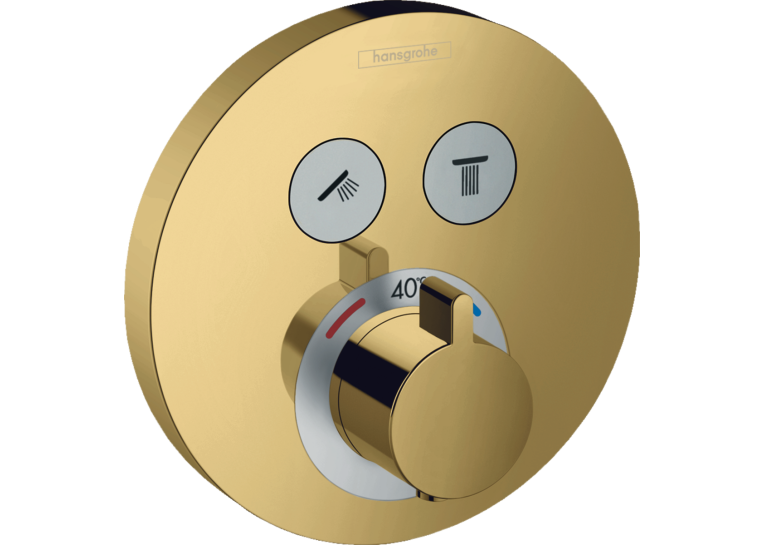 Термостат для душа Hansgrohe ShowerSelect S Polished Gold Optic 15743990