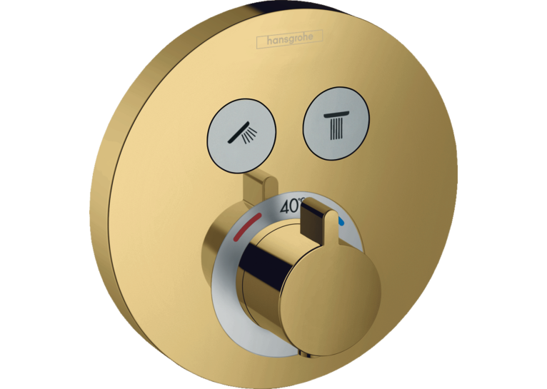 Термостат для душа Hansgrohe ShowerSelect S Polished Gold Optic 15743990