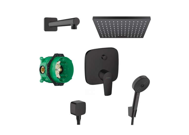 Душовий комплект Hansgrohe Talis E 6в1 Black Matt 26281670+26405670+24302670+71745670+01800180+26457670