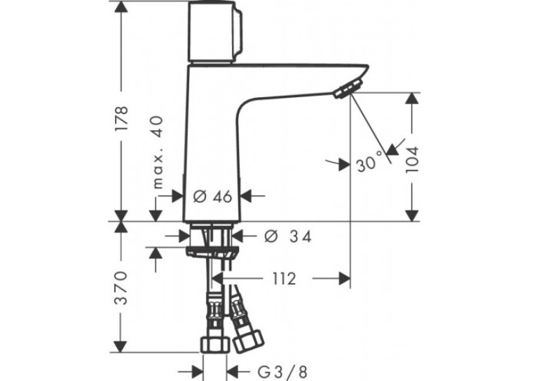 Змішувач для раковини Hansgrohe Talis Select E, 71750000 (Пошкоджене пакування)