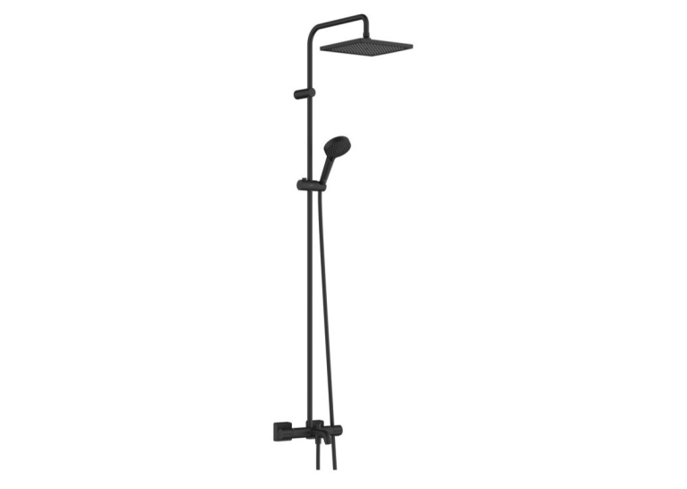 Душевая система с термостатом Hansgrohe Vernis Shape Showerpipe 240 1jet 26900670 черный матовый