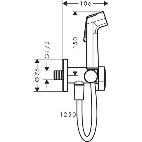 Комплект гігієнічного душу Hansgrohe S EcoSmart+ на холодну воду MattWhite (29230700) (Пошкоджене пакування)
