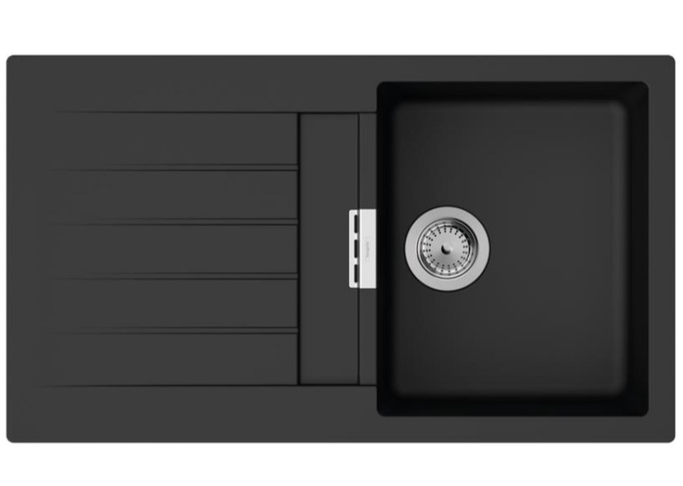 Кухонний комплект мийка із змішувачем Hansgrohe S520-F345 + Змішувач Hansgrohe Zesis M33, чорний мат 43356670
