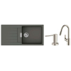 Кухонный комплект мойка со смесителем + дозатор Hansgrohe S520-F480 + Смеситель Hansgrohe Focus M41, серый камень-сталь 43358400