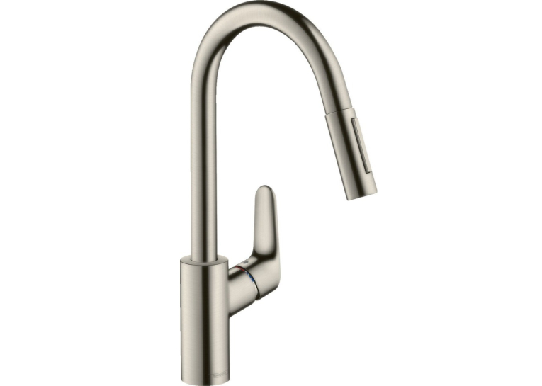 Кухонный комплект мойка со смесителем + дозатор Hansgrohe S520-F480 + Смеситель Hansgrohe Focus M41, серый камень-сталь 43358400