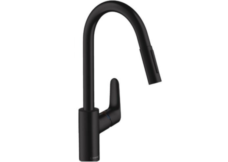 Кухонный комплект мойка со смесителем Hansgrohe S520-F345 + Смеситель Hansgrohe Focus M41, чёрный графит- чёрный мат 43358670