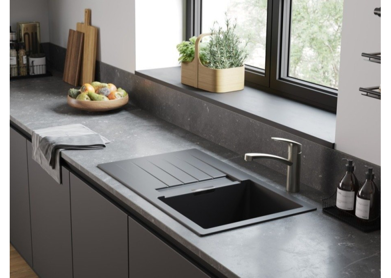 Кухонный комплект мойка со смесителем Hansgrohe S520-F345 + Смеситель Hansgrohe Focus M41, чёрный графит- чёрный мат 43358670